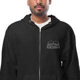 Unisex fleece zip up hoodie - Mythical Legends Publishing Logo