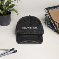 Vintage Cotton Twill Cap - lego, ergo sum (I read therefore I am)