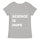 Women’s fitted v-neck t-shirt - Science Is Hope