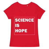 Women’s fitted v-neck t-shirt - Science Is Hope